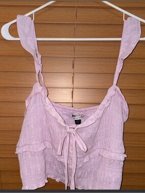 American Eagle Lilac Ruffle Tie-Front Summer Tank Top Medium, Large and XL  NWT
